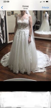 Suknia ślubna model 66024 Lillian West kolekcja 2019 + welon