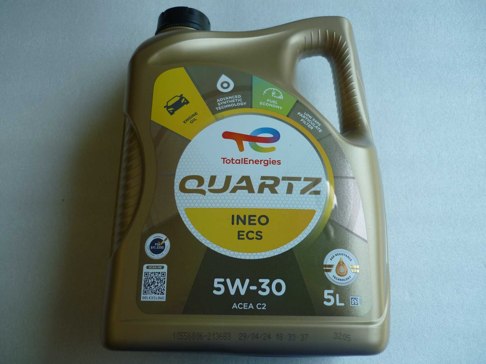 Olej TOTAL QUARTZ INEO ECS 5W30 5L (Norma PSA B71 2290) Odbiór Poznań