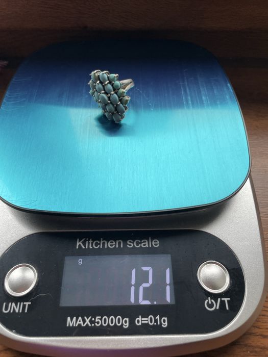 Стильна срібна каблучка з бірюзой