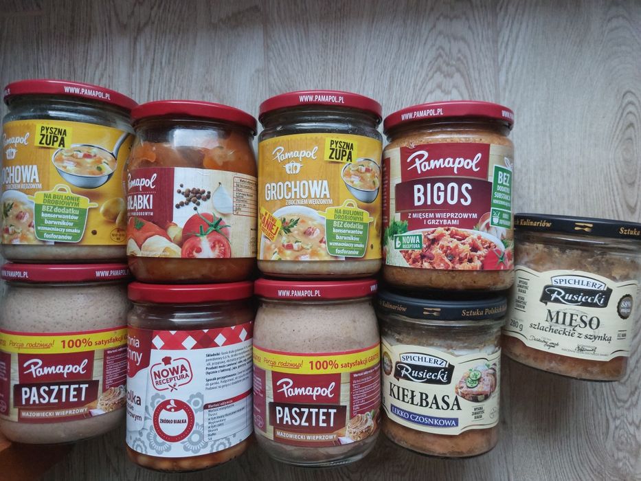 dania obiadowe pasztet grochowa gołąbki bigos fasolka