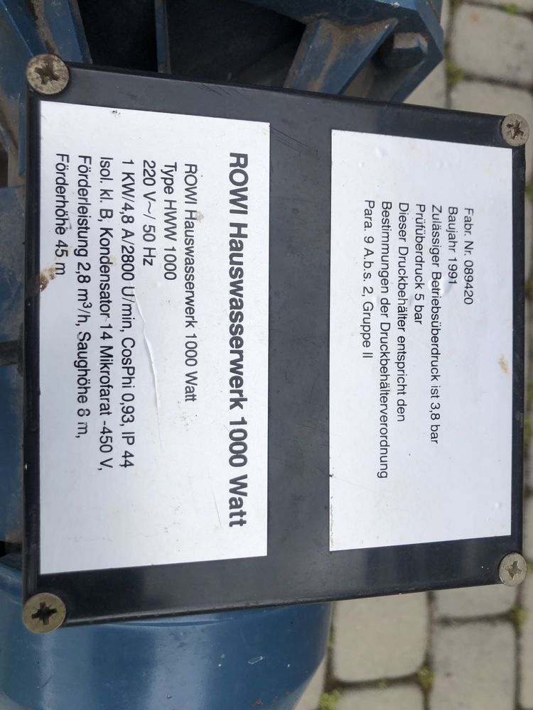 Hydrofor Rowi 1000Watt
