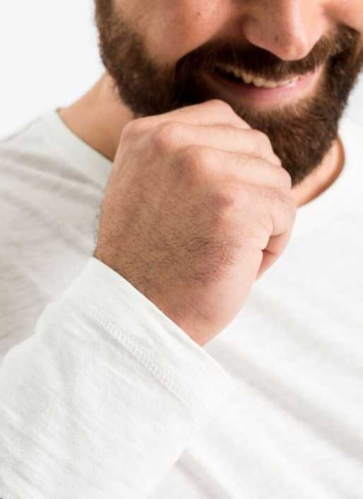 Bonprix biała koszulka slim fit długi rękaw 60-62