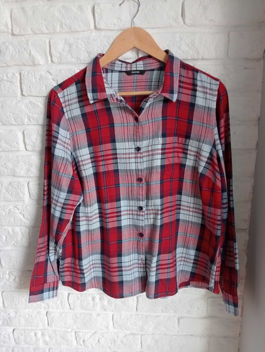 Bawełniana koszula rozpinana damska w kratę 46/3XL/18 George
