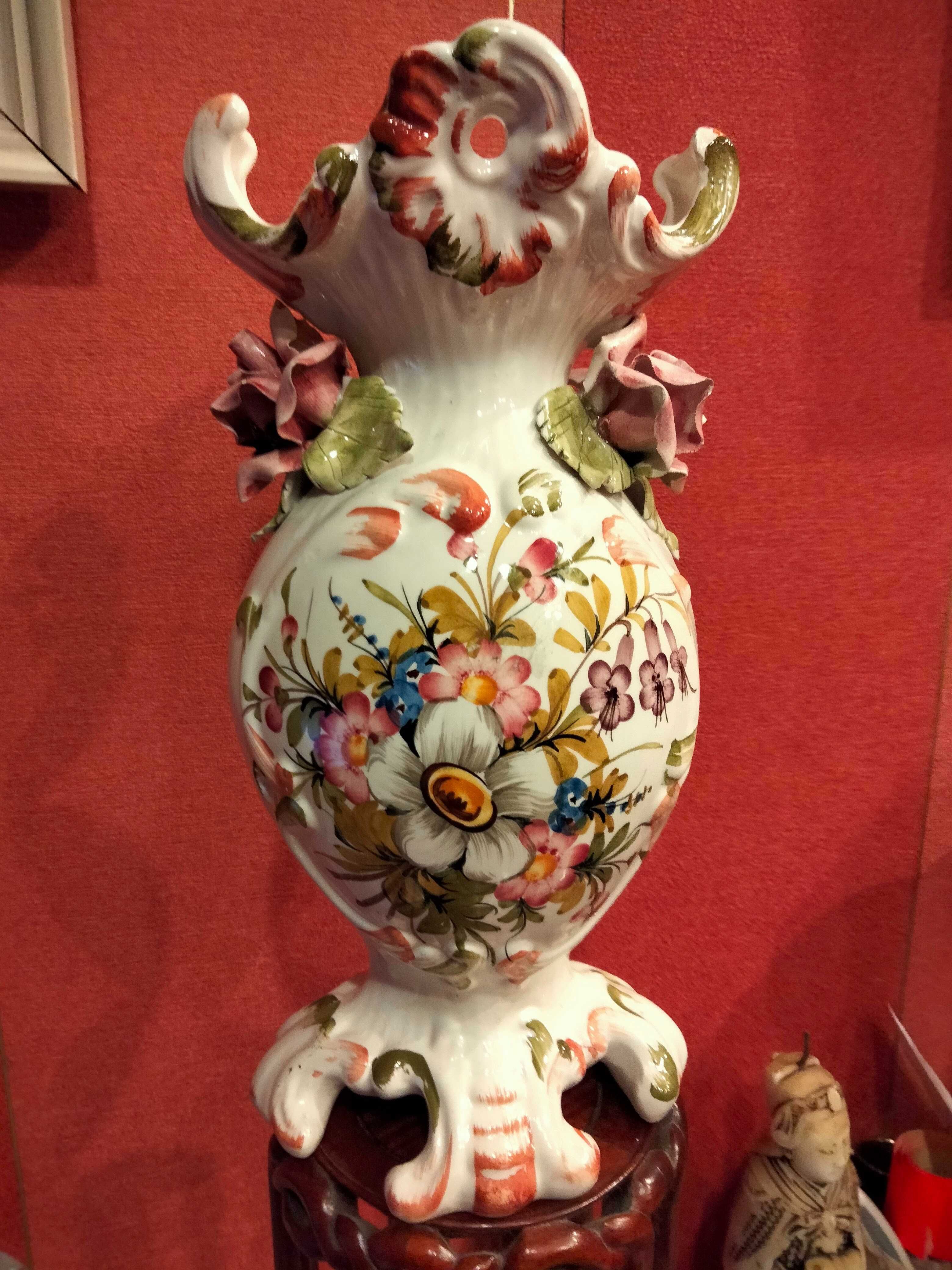 Stara porcelana duży wazon sygnowany Bassano-Tanio