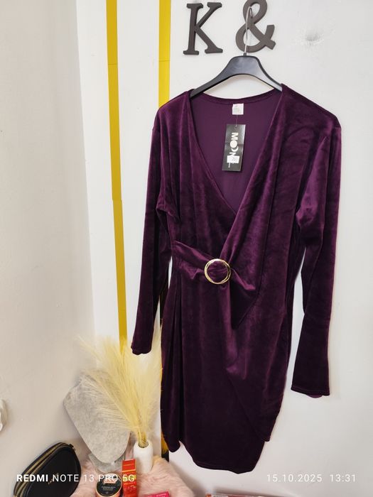 Synek ja , welur , nowa , śliwka , damska , plus size , 4xl ,