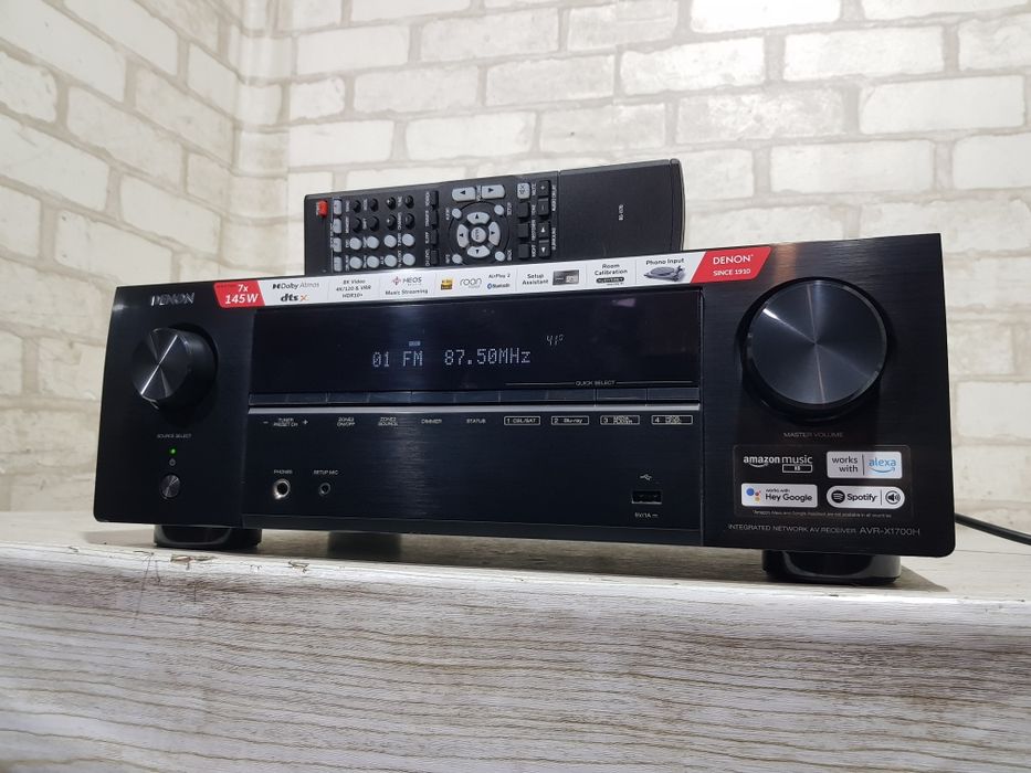 7.2 AV ресивер DENON AVR-X1700, *7x145 Вт, HDMI, Wi-Fi, Bluetooth, 8K,