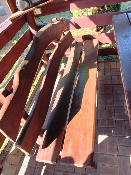 Zestaw ogrodowy stół z dwoma ławkami