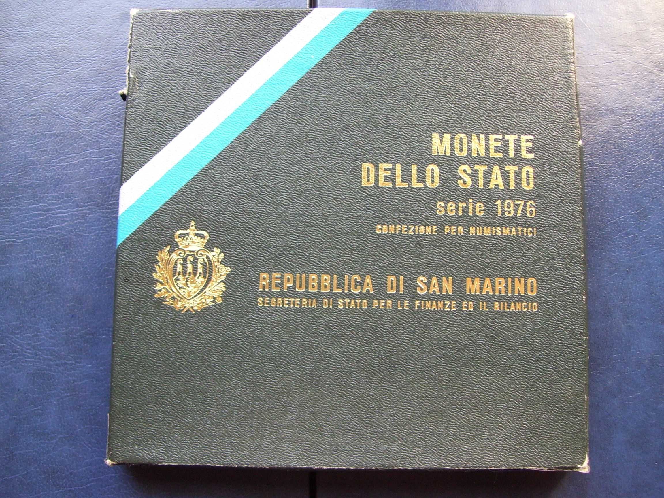 Stare monety Książka Zestaw monet Set 1976 San Marino stan menniczy