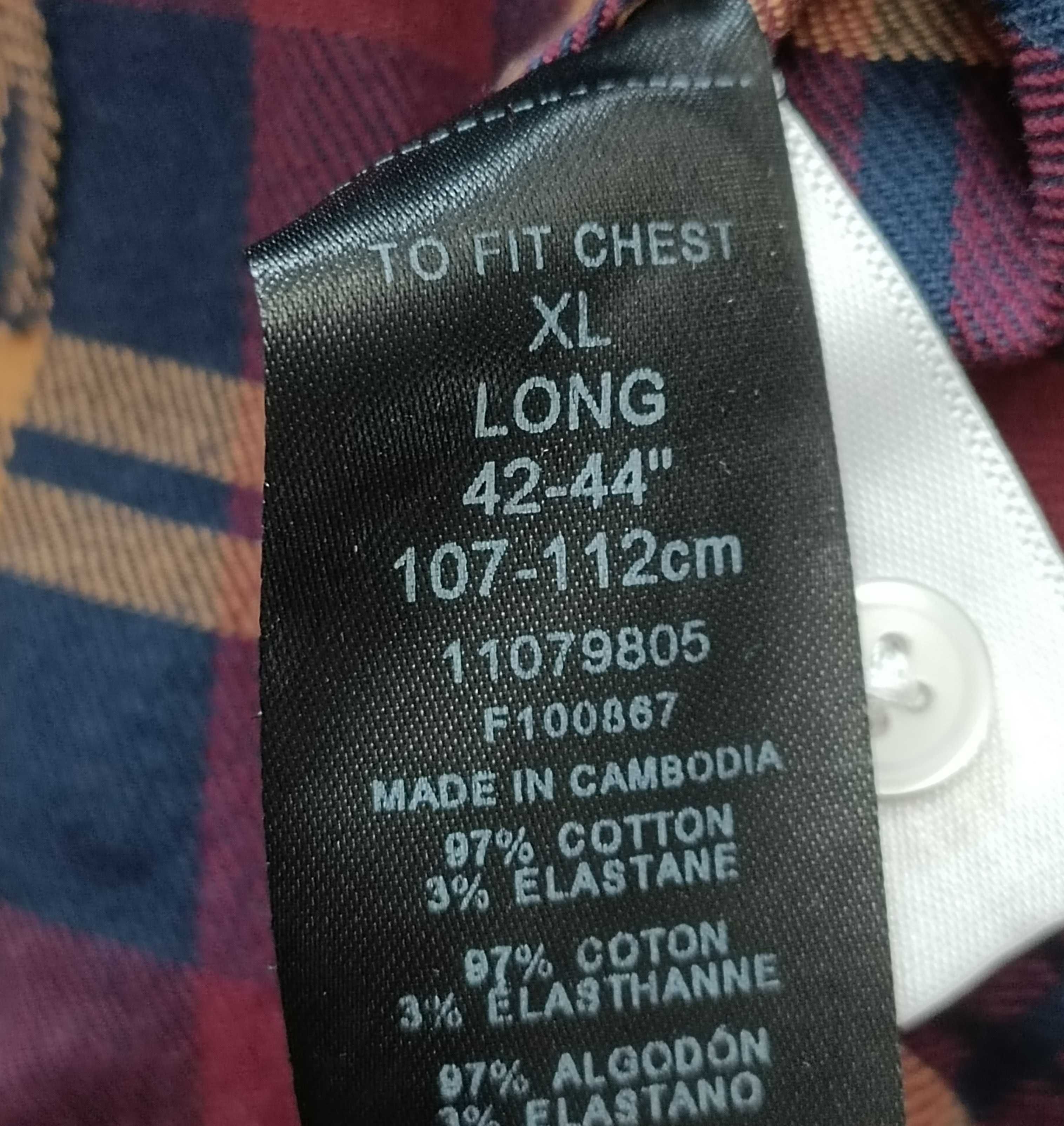 ASOS design koszula w kratę czerwono granatowa XL
