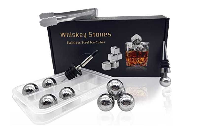 KAMIENIE DO WHISKY KOSTKI piłka nożna zestaw barmański korek