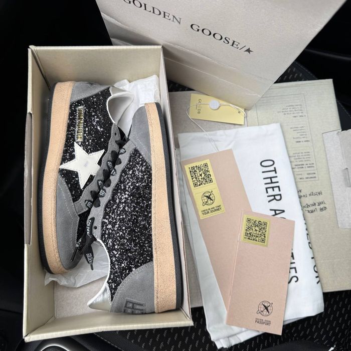 Жіночі кеди кросівки голден гуси Golden Goose black grey premium