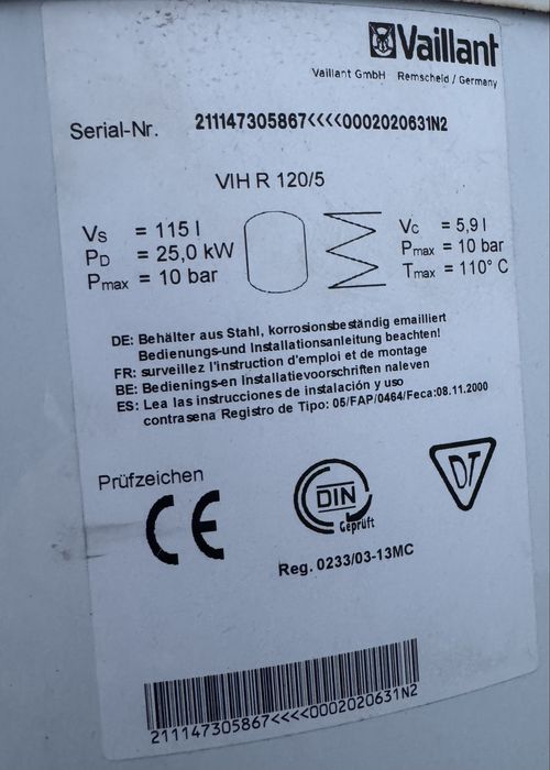 Kocioł kondensacyjny Vaillant 186/3-5 R3 + zasobnik + colorMATIC