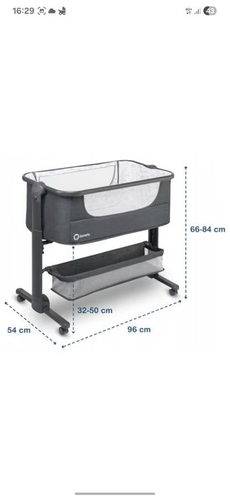 Приставная кроватка Lionelo Timon, ліжечко, кровать