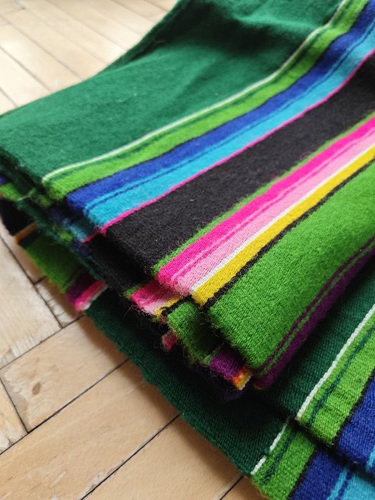 Narzuta, koc wełniany ludowy wzór 210x140