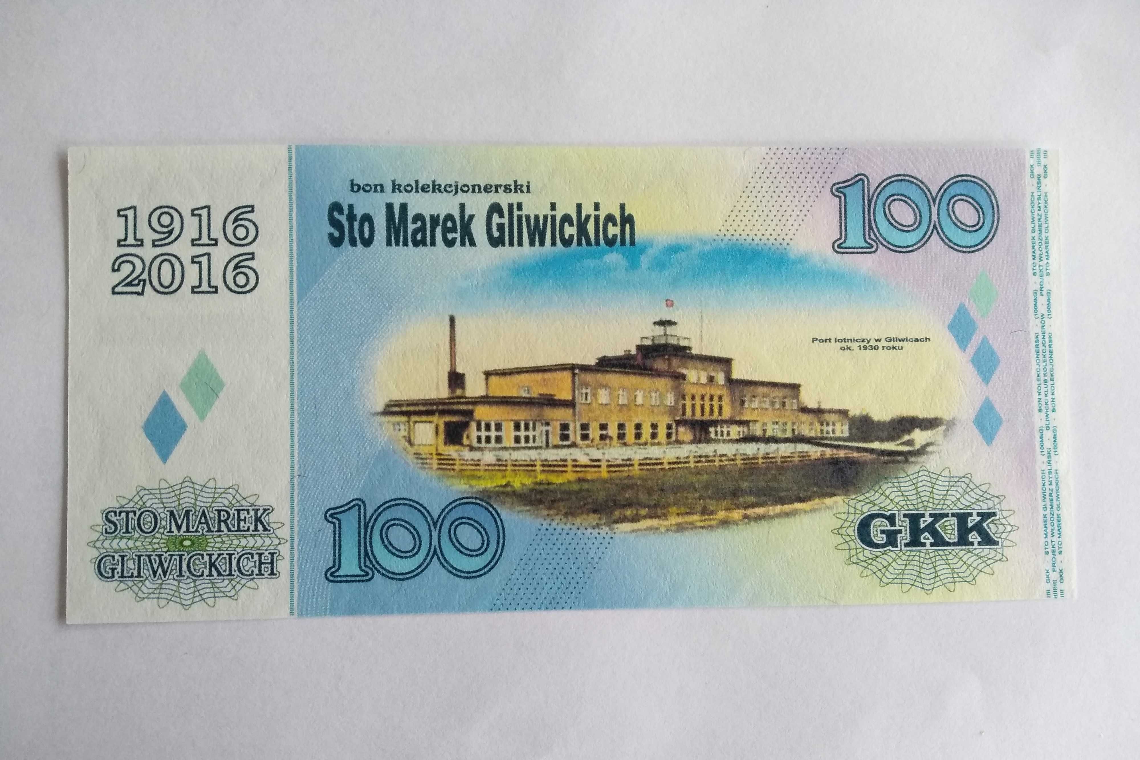 Bon-Banknot Kolekcjonerski - 100 Marek Gliwickich