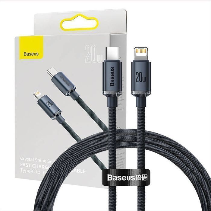 Kabel Baseus Crystal USB-C Lightning 20W PD Szybkie Ładowanie iPhone