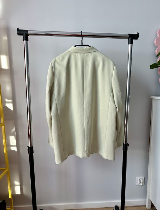 Wiskozowa marynarka pistacjowa oversize h&m L pudełkowa