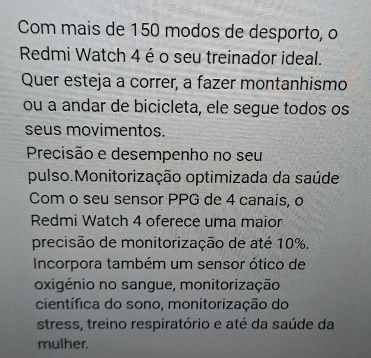 Smartwatch redmi watch 4, usado mas em bom estado de conservacao