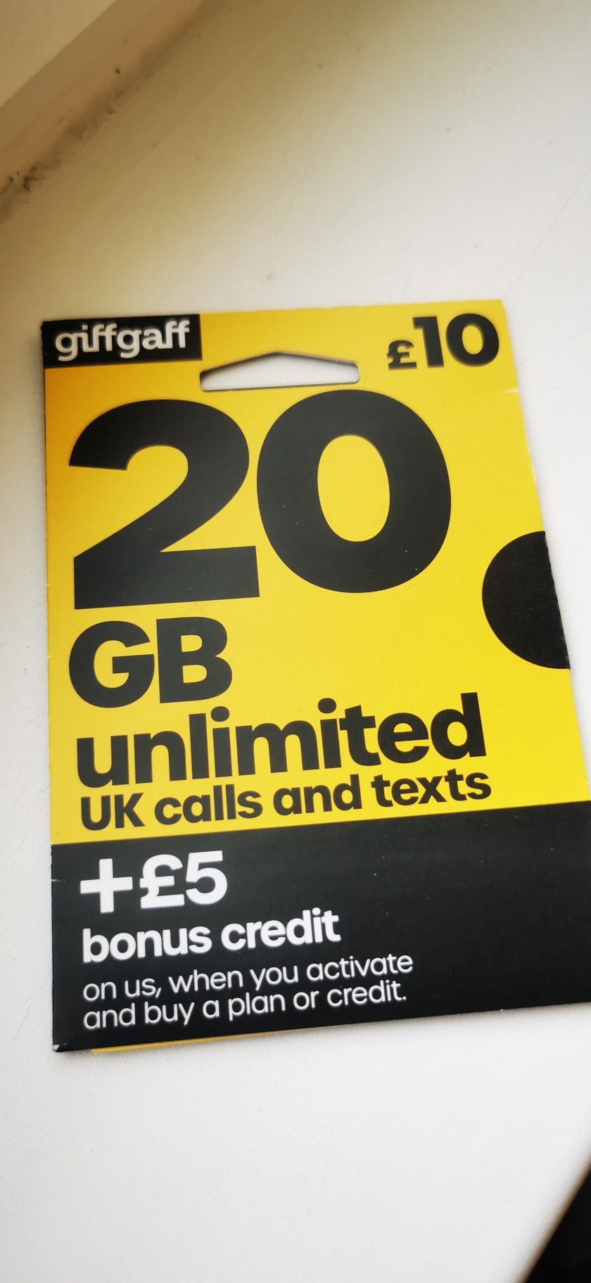Sim card giffgaff do podróży w Wielkiej Brytanii