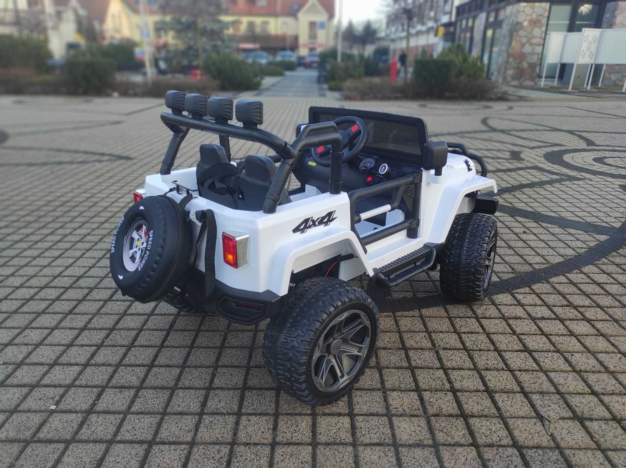 Auto Na Akumulator - Jeep Monster - 4x4 DUŻY MODEL - Miękkie koła