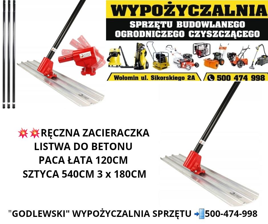 Okazja! Wynajem! Listwa wibracyjna łata Wynajmę! Wypożyczalnia!