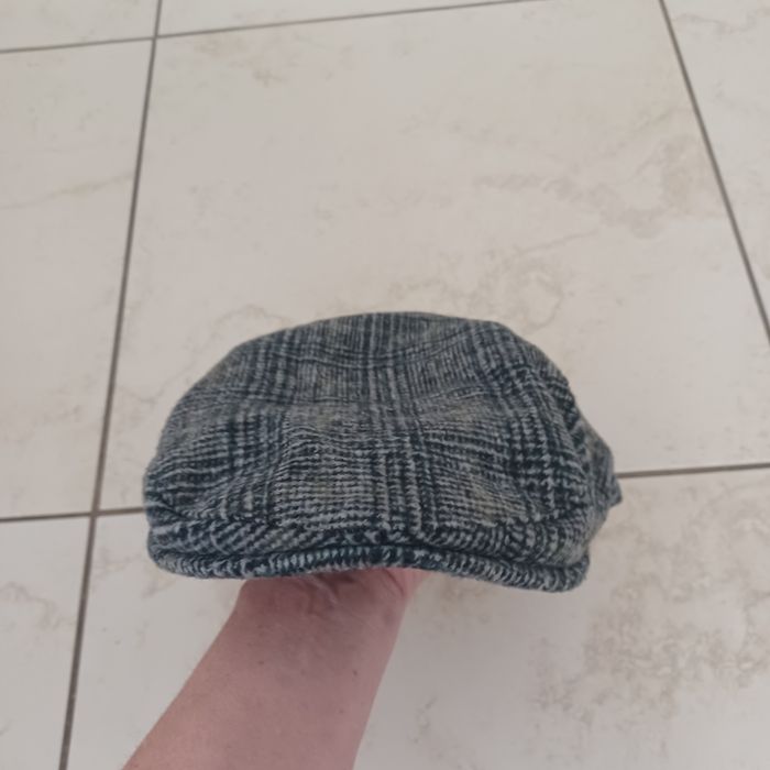 Kaszkiet w kratę jak nowy XL/60 cm