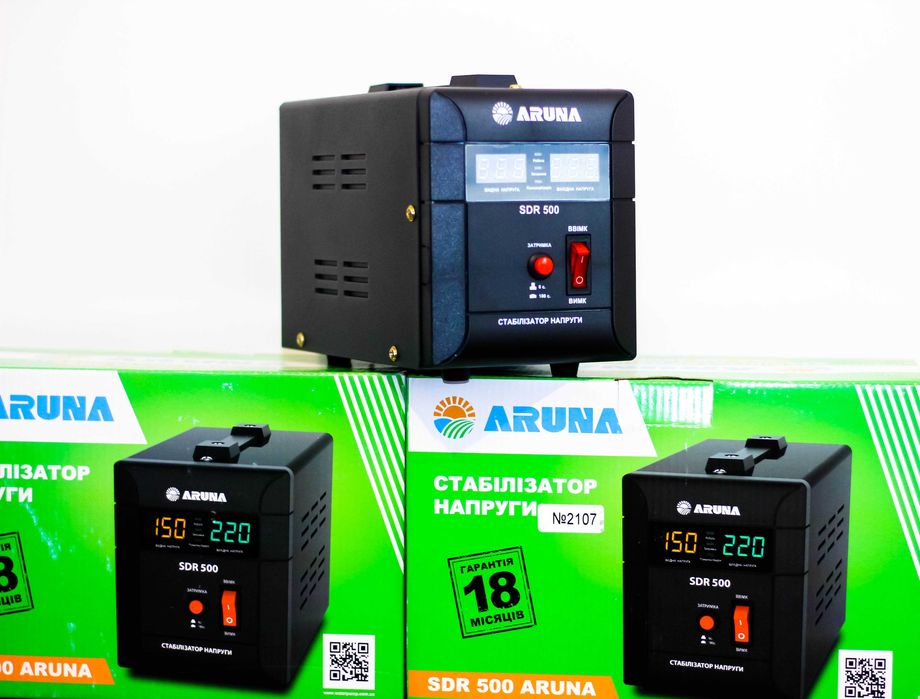 Стабилизатор напряжения для газового котла ARUNA SDR 500. Два дисплея!