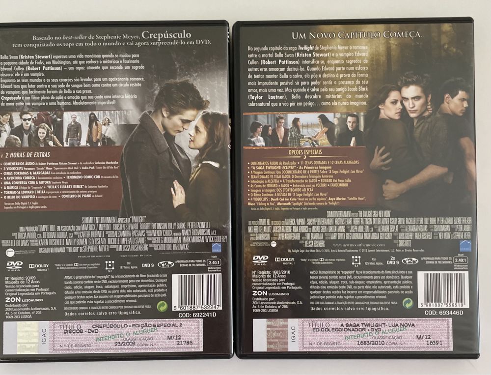 4 DVD da Saga Crepúsculo