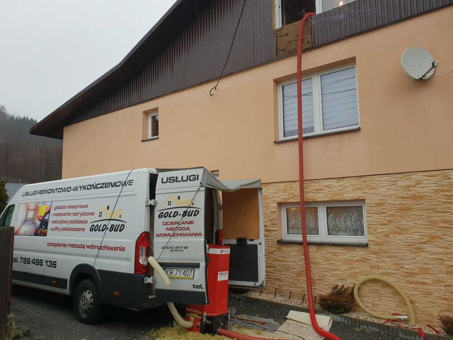 Ocieplanie celulozą, naprawa izolacji, uzupełnianie dociepleń, gładzie