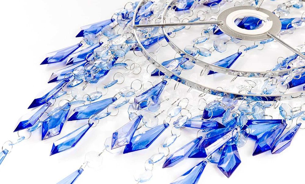 Lampa sufitowa akrylowa, niebiesko-błękitna