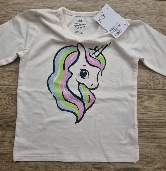 3 x Bluzka + 1 x Koszula dziewczynka rozm. 98/104 / H&M / Okaidi / Sin
