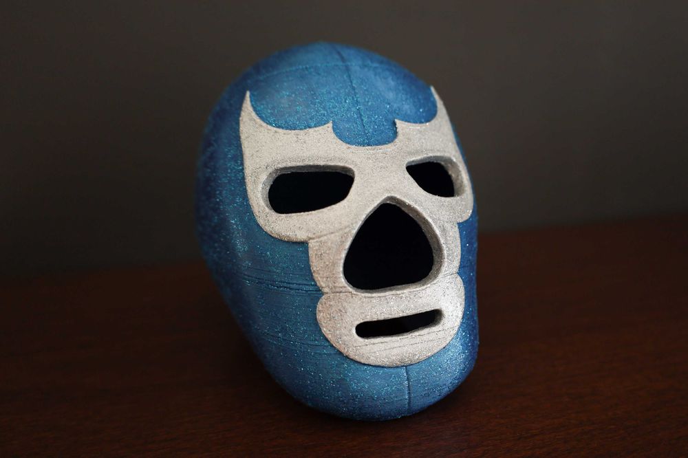 Blue Demon Maska Luchador Wrestler Mexico druk 3D