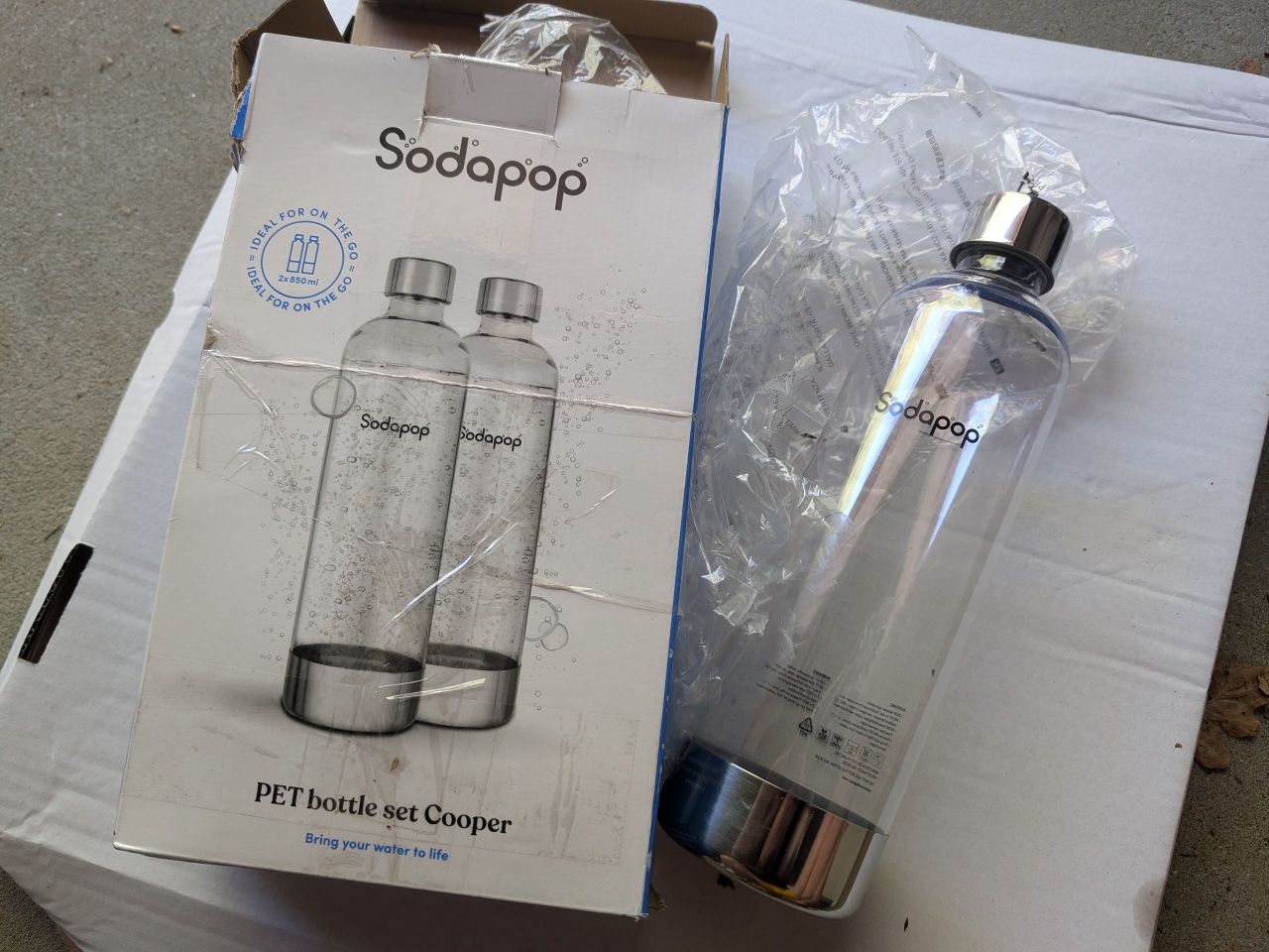 Butelki Sodapop PET 850ml 2 szt Przezroczyste BPA-Free do Wody