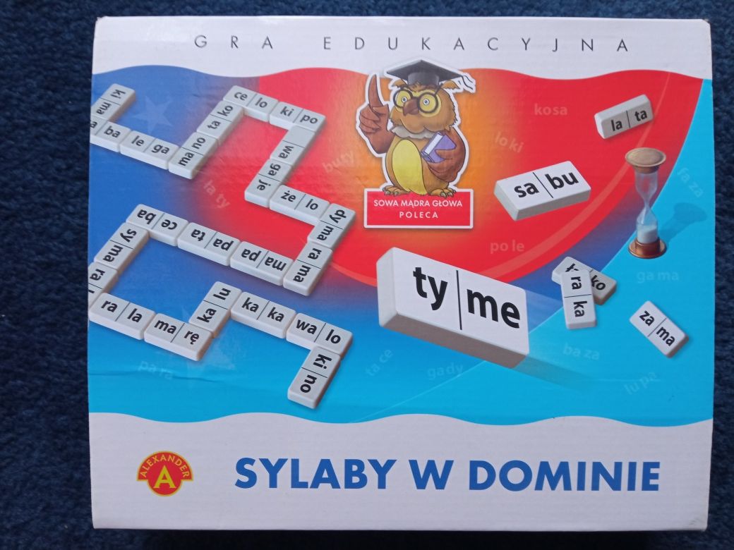 Gra edukacyjna logopedyczna dla dzieci sylaby w dominie + gratis gra