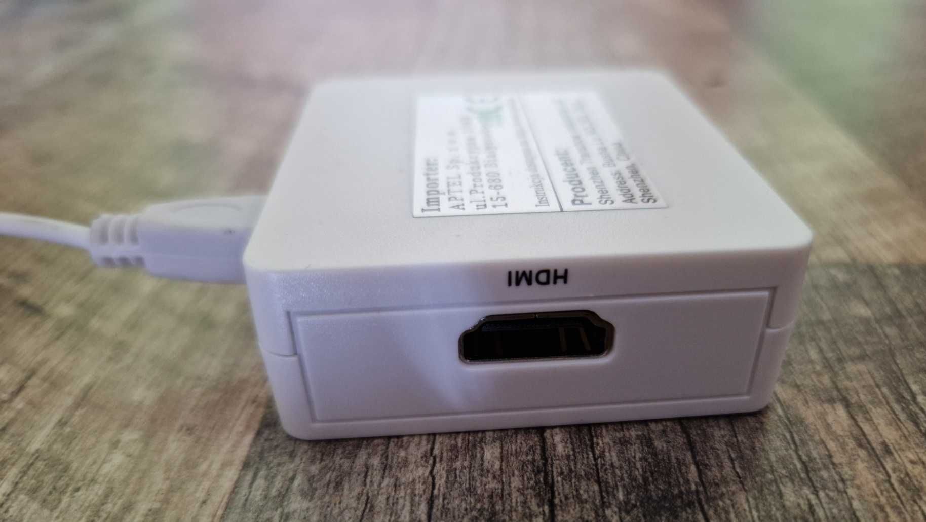 Konwerter adapter przejściówka z VGA D-SUB na HDMI + dźwięk audio USB