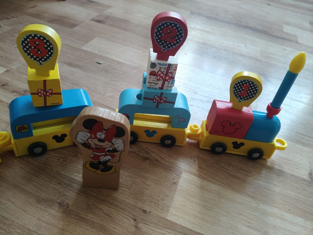 Drewniana ciuchcia Lidl lupilu pociąg myszka miki