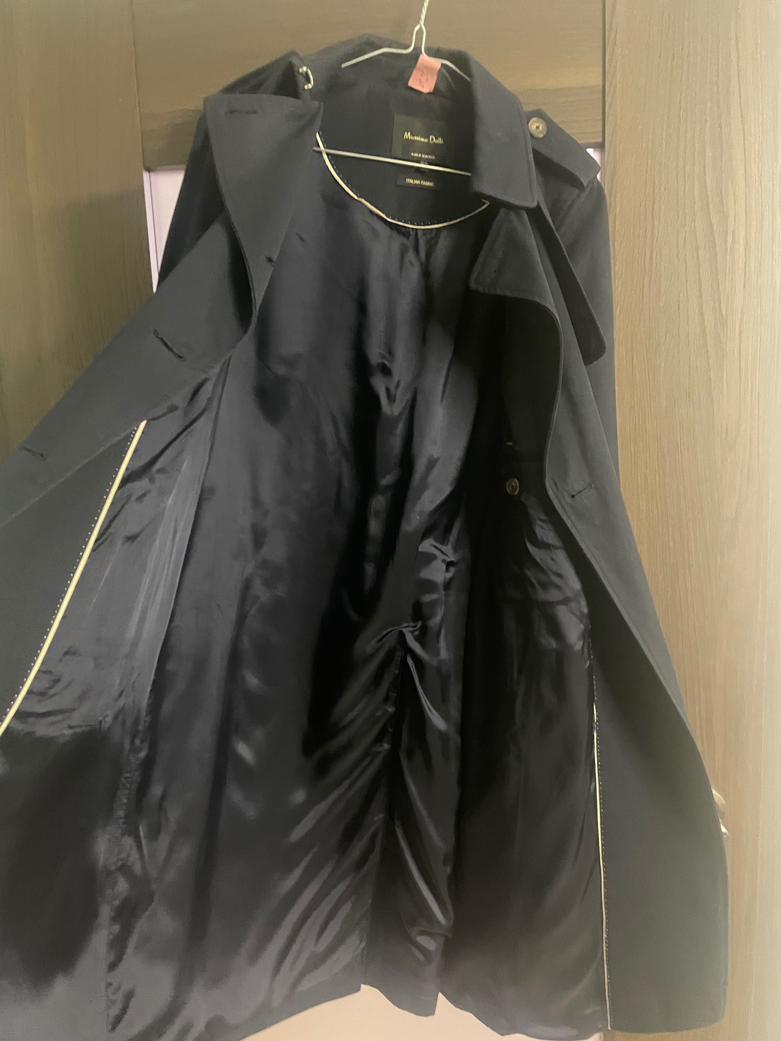 Massimo Dutti Płaszcz TRENCZ granatowy  XS