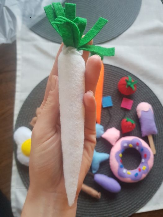 Zestaw jedzenie z filcu montessori dzieci kuchnia sklep gotowanie