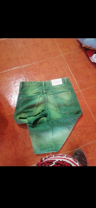 Calças de ganga verde, 11 /12 anos, Zara kids.