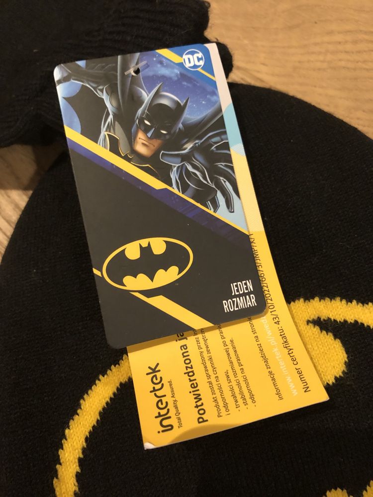 Zestaw czapka komin rękawiczki Batman