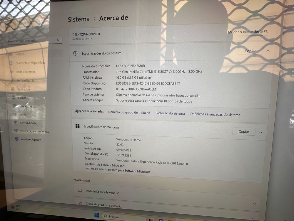 Surface laptop 4 topo de gama como se vê nas fotos 1200€