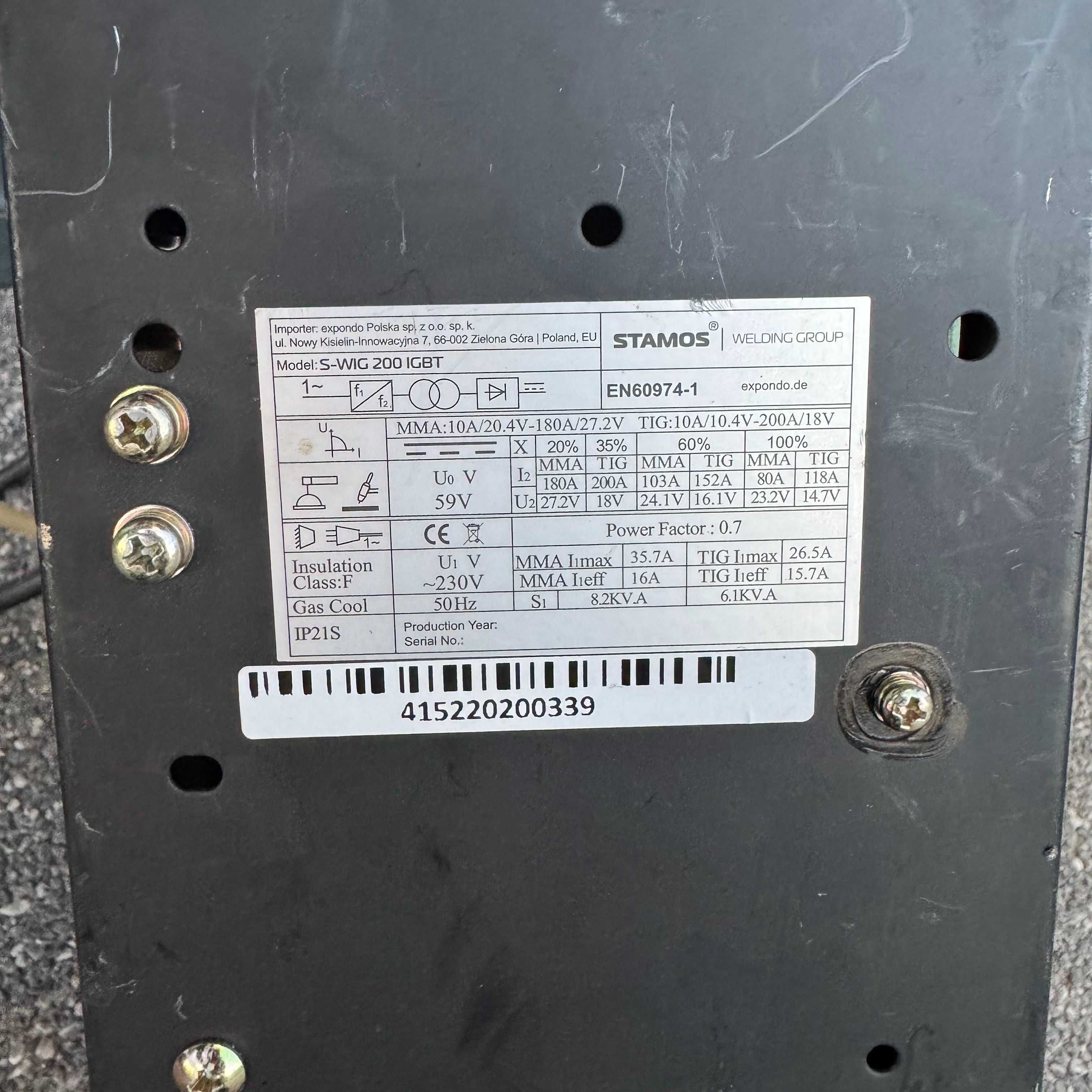 Spawarka  inwertorowa Stamos S-Wig 200 IGBT