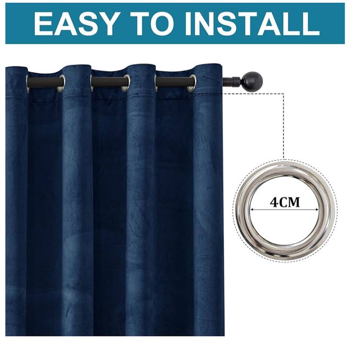 2 Zasłony Aksamitne 140x245cm. Zaciemniające Termiczne Na Przelotkach
