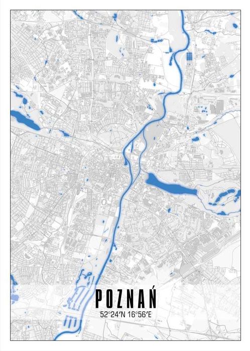 Mapy Plakaty - Warszawa Kraków Poznań Gdańsk Wrocław - Format B2