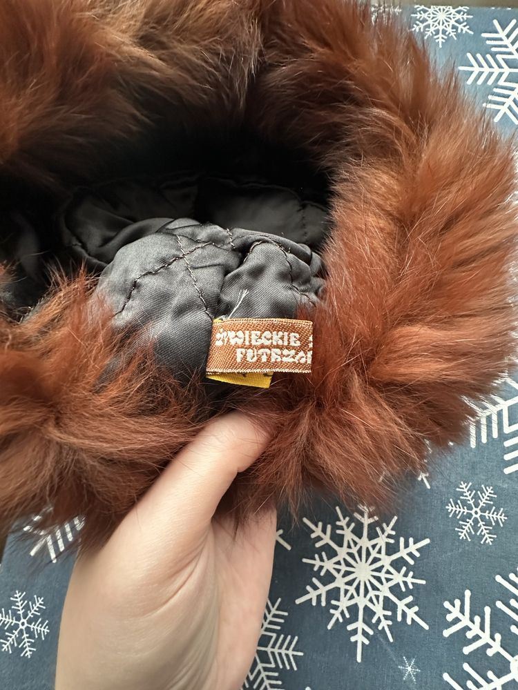 Czapka z lisa toczek Żywieckie Zakłady Futrzarskie
