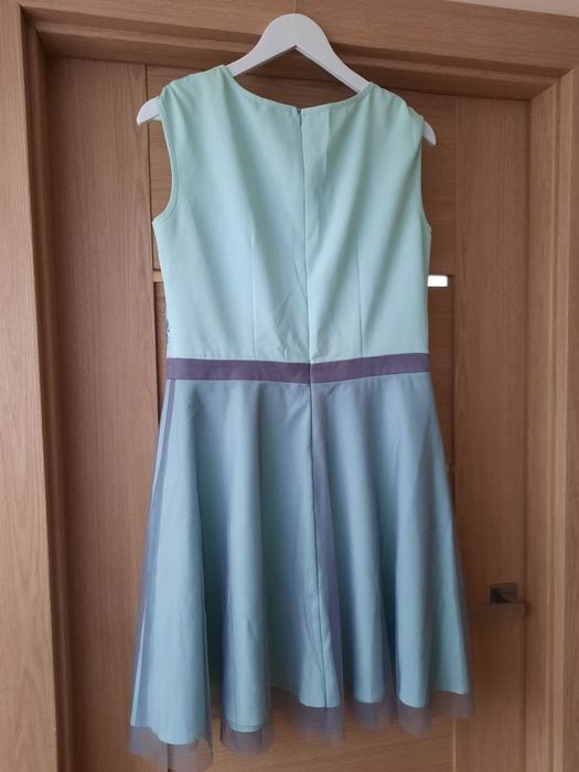 Sukienka szaro miętowa