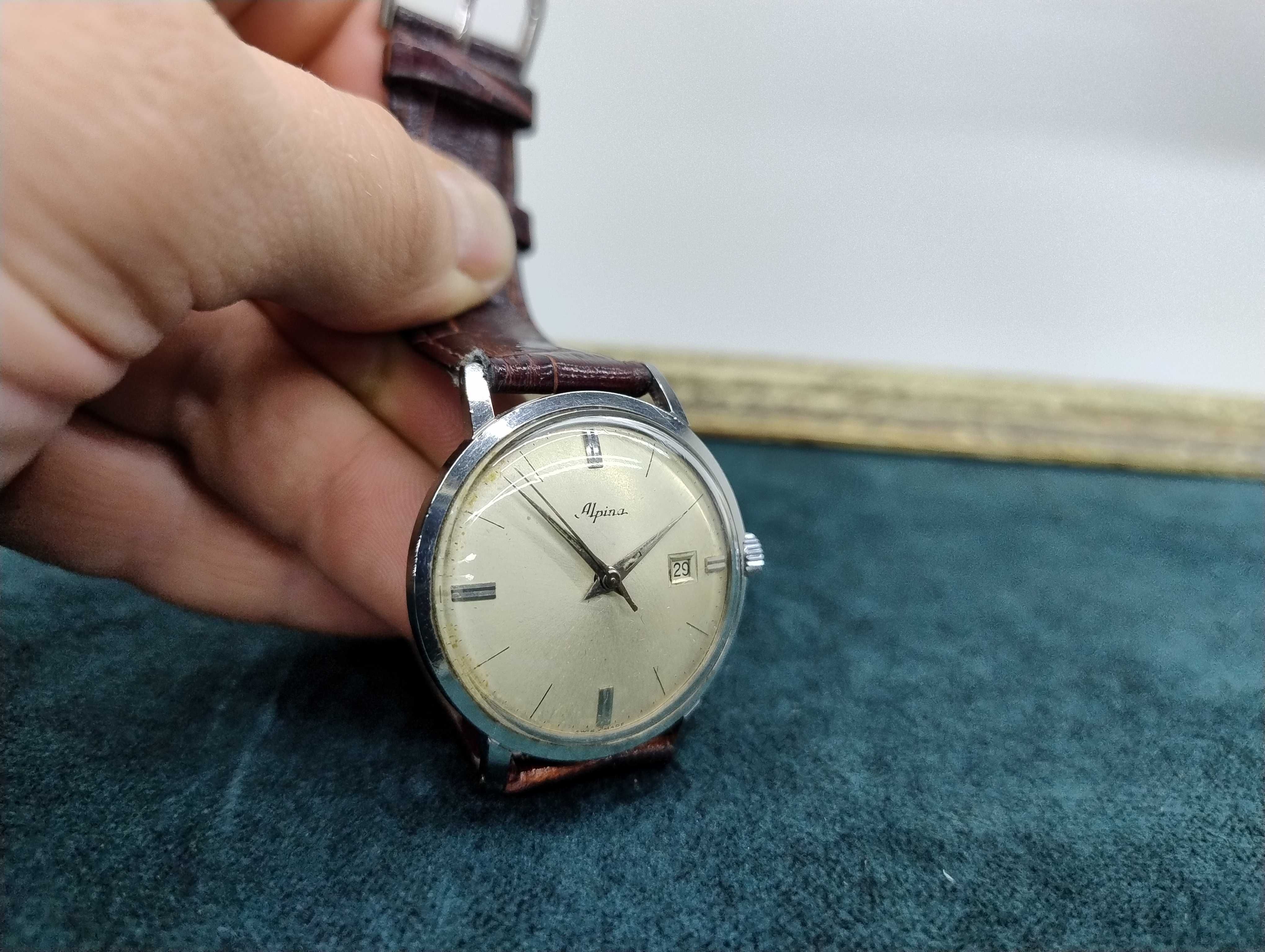 Przepiękny Zegarek Alpina Mechaniczny !! swiss Super Stan ! Vintage