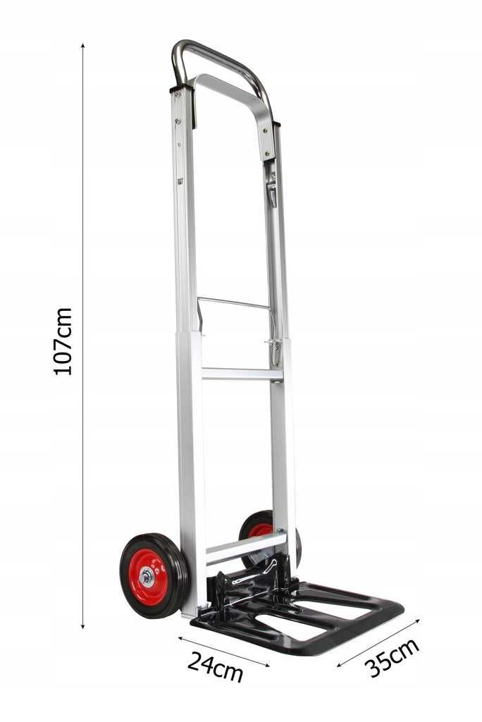 WÓZEK TRANSPORTOWY SKŁADANY 90kg młynarka, aluminiowy