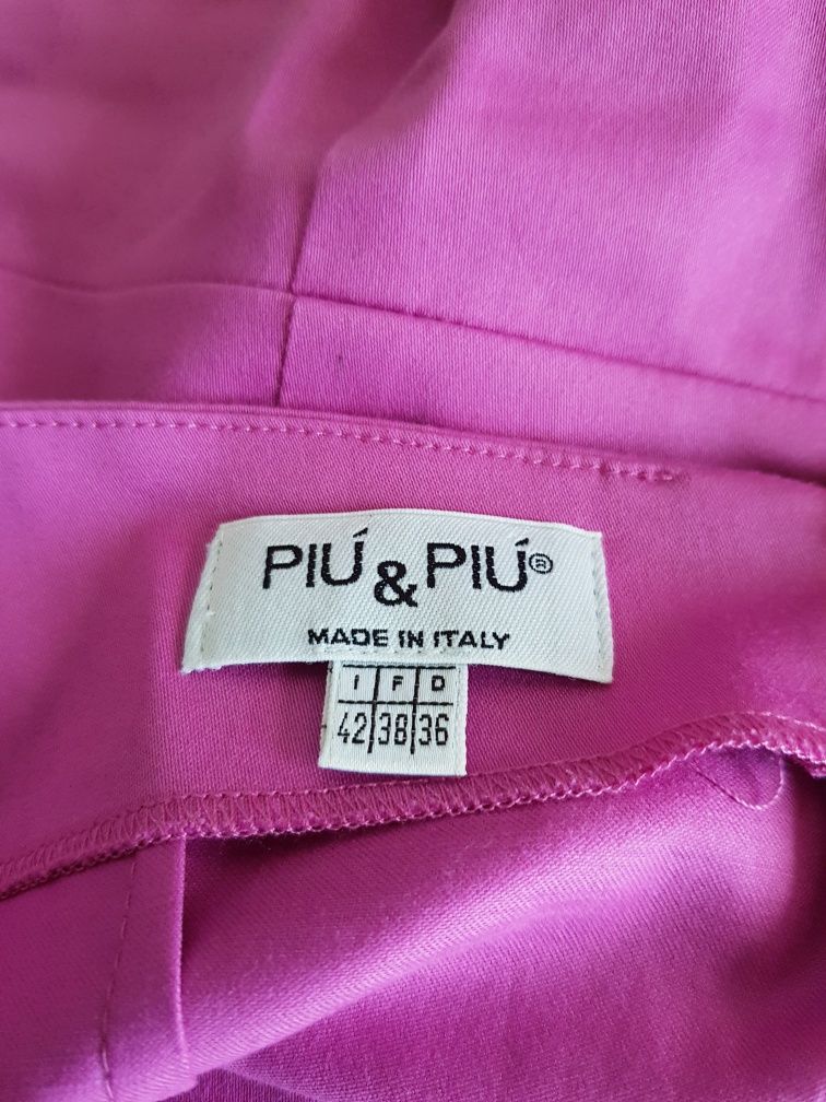 Sukienka mini fiolet M * Piu&Piu * sexy dekolt zakładka kokardka