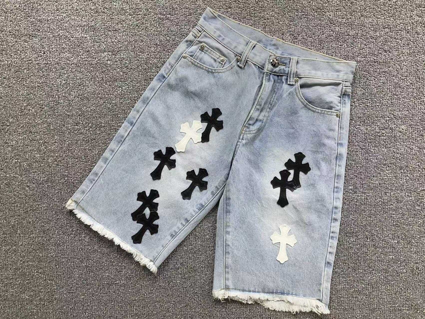 Джинсові шорти Chrome Hearts шорты хром хартс